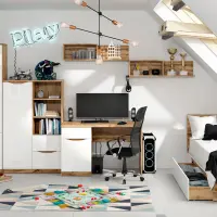 Estante de pared Nuis 103 cm roble wotan