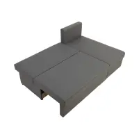 Sofá de esquina universal Laro convertible con arcón gris oscuro