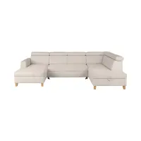 Sofá rinconera derecha Saragossa convertible chenilla beige