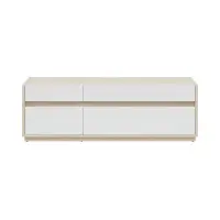 Mueble RTV Kim con 3 cajones y puertas roble riva claro/blanco