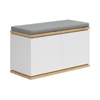 Zapatero Yamael 85 cm con asiento blanco