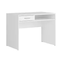 Escritorio Nepo Plus 100 cm con cajón y estante blanco