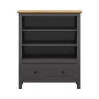 Estantería Hesen 101 cm con cajón y 3 estantes grafito