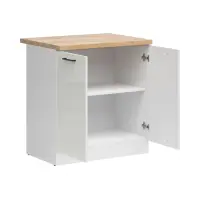 Mueble bajo de cocina Junona Line 80 cm brillo tiza con encimera