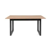 Mesa extensible rectangular Denver 160-200/90/75 roble artisan/negro