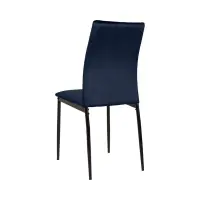 Silla tapizada Weyer de terciopelo azul marino