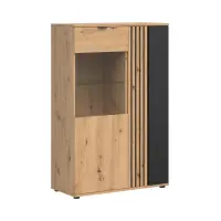 Vitrina Vabres 90 cm con 2 puertas roble artisan lamas