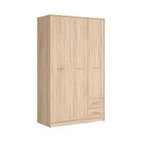 Armario de tres puertas Nepo Plus 118 cm con cajones roble sonoma