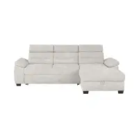 Sofá rinconera derecho Aguda convertible con arcón beige