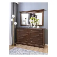 Komoda Kent 154 cm z 8 szufladami kasztan