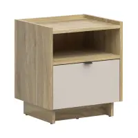 Mesita de noche Dalva 50 cm roble mauvella/cachemira