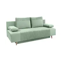 Sofá de tres plazas Leon convertible con arcón verde