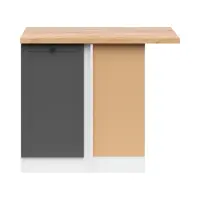 Armario bajo de cocina de rincón Junona Line derecho grafito con encimera ocupa rincón 100x60 cm