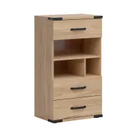 Cómoda Lara 60 cm con 3 cajones y estantes fresno belarus