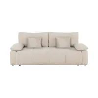 Sofá de tres plazas Hello convertible con arcón beige claro