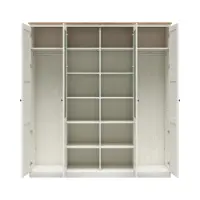 Armario de cuatro puertas Frija 203 cm con espejo pino andersen blanco