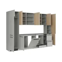 Conjunto de cocina Milino Medium B 332 cm gris/roble con encimera