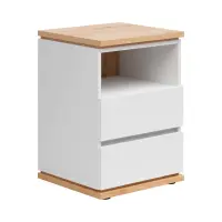 Mesita de noche Yamael 45 cm con cajones blanca