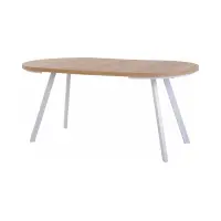 Mesa extensible Pares roble wotan/blanco 90-180x90