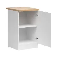 Mueble bajo de cocina Junona Line 50 cm derecho brillo tiza con encimera