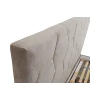 Cama tapizada Bora 160x200 con contenedores y somieres taupe