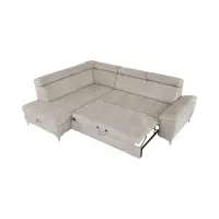 Sofá rinconera izquierdo Raul convertible con arcón beige