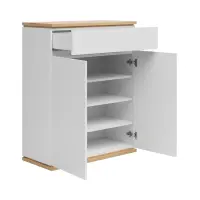 Комод Yamael 85 см з 2 дверцятами та шухлядою дуб артизан/білий