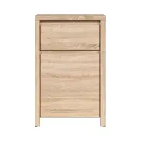 Cómoda Kaspian 49 cm con puerta y cajón roble sonoma