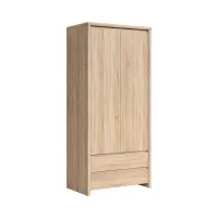 Armario de dos puertas Kaspian 90 cm con cajones roble sonoma