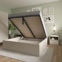 Cama Tetrix 160x200 con somier y contenedor cachemira