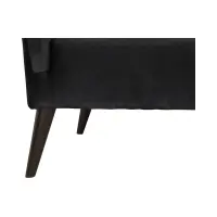 Sillón orejero Casey de terciopelo negro