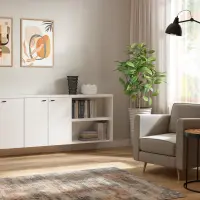 Tablero 130 cm para System 64 blanco