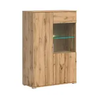 Vitrina Zele 90 cm con 2 puertas roble wotan