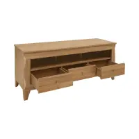 Mueble RTV Bergen 156 cm con 3 cajones y estante alerce sibiu dorado