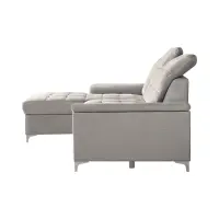 Sofá rinconero izquierdo Ariado convertible con contenedor de terciopelo beige