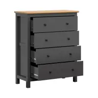 Cómoda Hesen 101 cm con 4 cajones grafito/roble artisan