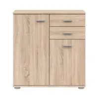 Cómoda Noeda 71 cm con 2 puertas y 2 cajones roble sonoma