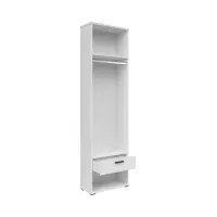 Estantería Homeland 60 cm con cajón, estante y barra blanca
