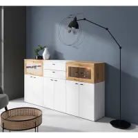 Vitrina System 64 con 2 puertas roble coast evoke