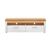 Mueble RTV Horton 166 cm con 2 cajones blanco/roble dorado grandson
