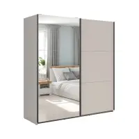 Armario de puertas correderas Tetrix 183 cm con espejo cachemira