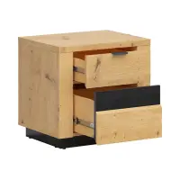 Mesita de noche Ostia 54 cm con cajones roble artisan/roble negro