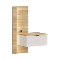 Mesita de noche Glamour 50 derecha con cajón cachemira/roble mauvella USB LED