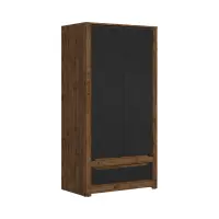 Armario de dos puertas Ruso 104 cm con cajón roble april/negro mate