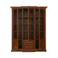 Vitrina Kent 168 cm con 5 puertas y 2 cajones castaño