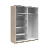 Armario de puertas correderas Tetrix 153 cm roble sonoma/blanco brillo