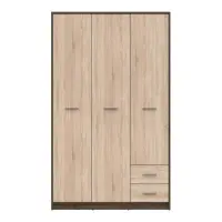 Armario de tres puertas Nepo Plus 118 cm con cajones roble noble/roble sonoma