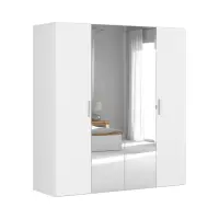 Armario modular Flex 200 cm con puertas y espejo blanco brillo