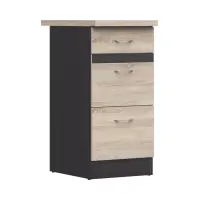 Armario de cocina inferior Junona Line 40 cm con cajones roble sonoma con encimera