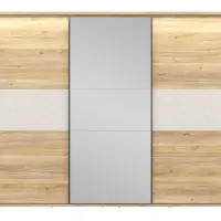 Armario de puertas correderas Glamour 270 cm cachemira/roble mauvella